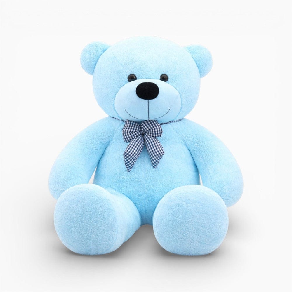 Pluschtierland Hellblauer Riesen-Teddybär mit karierter Schleife Hellblauer Riesen-Teddybär mit karierter Schleife