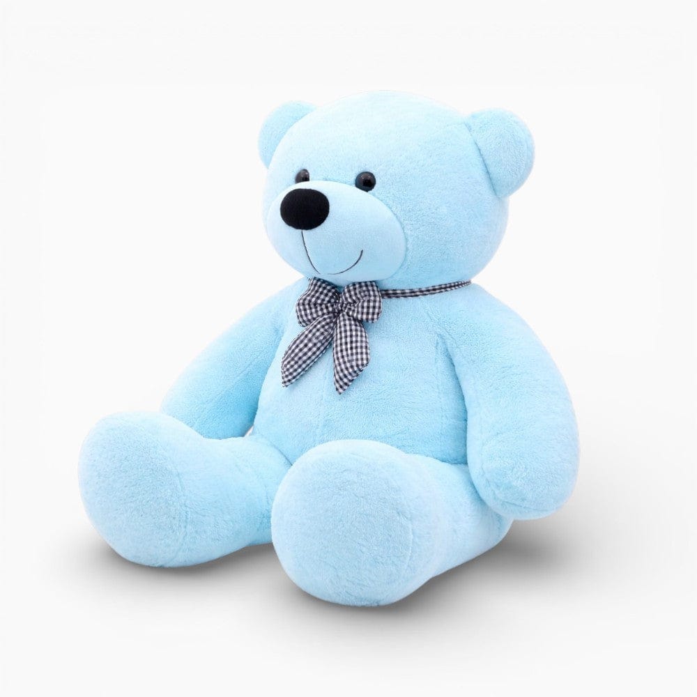 Pluschtierland Hellblauer Riesen-Teddybär mit karierter Schleife Hellblauer Riesen-Teddybär mit karierter Schleife