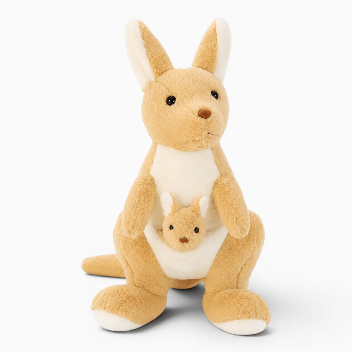 Pluschtierland Hellbraunes Känguru Kuscheltier Mit Baby Hellbraunes Känguru Kuscheltier Mit Baby
