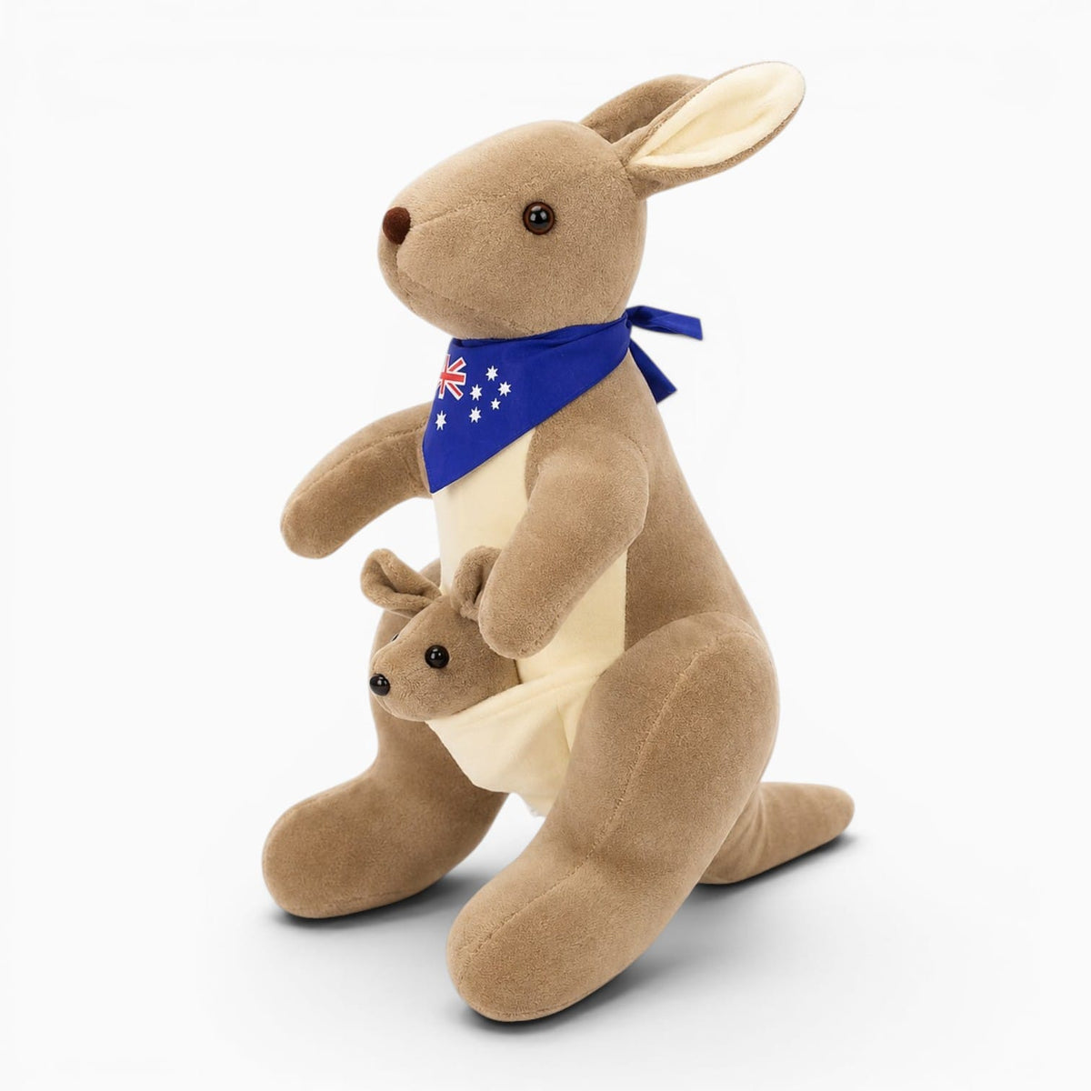 Pluschtierland Känguru Kuscheltier Mit Baby Und Australischer Flagge Känguru Kuscheltier Mit Baby Und Australischer Flagge