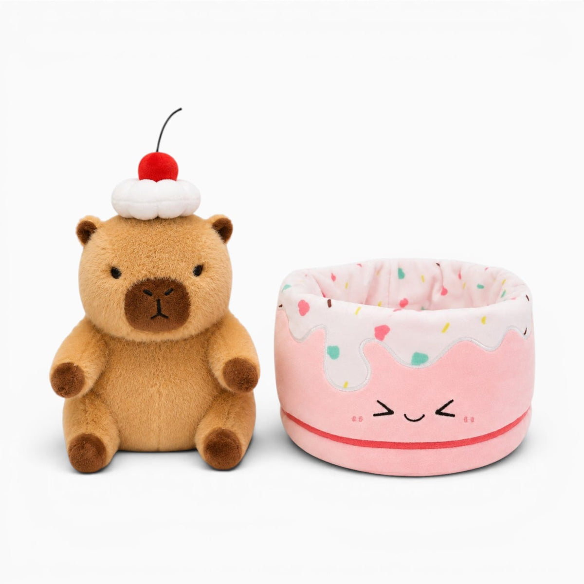 Pluschtierland Kawaii Capybara Kuscheltier im Kuchen Kawaii Capybara Kuscheltier im Kuchen