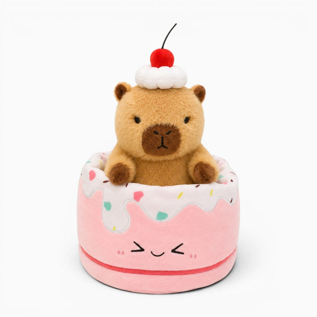 Pluschtierland Kawaii Capybara Kuscheltier im Kuchen Kawaii Capybara Kuscheltier im Kuchen