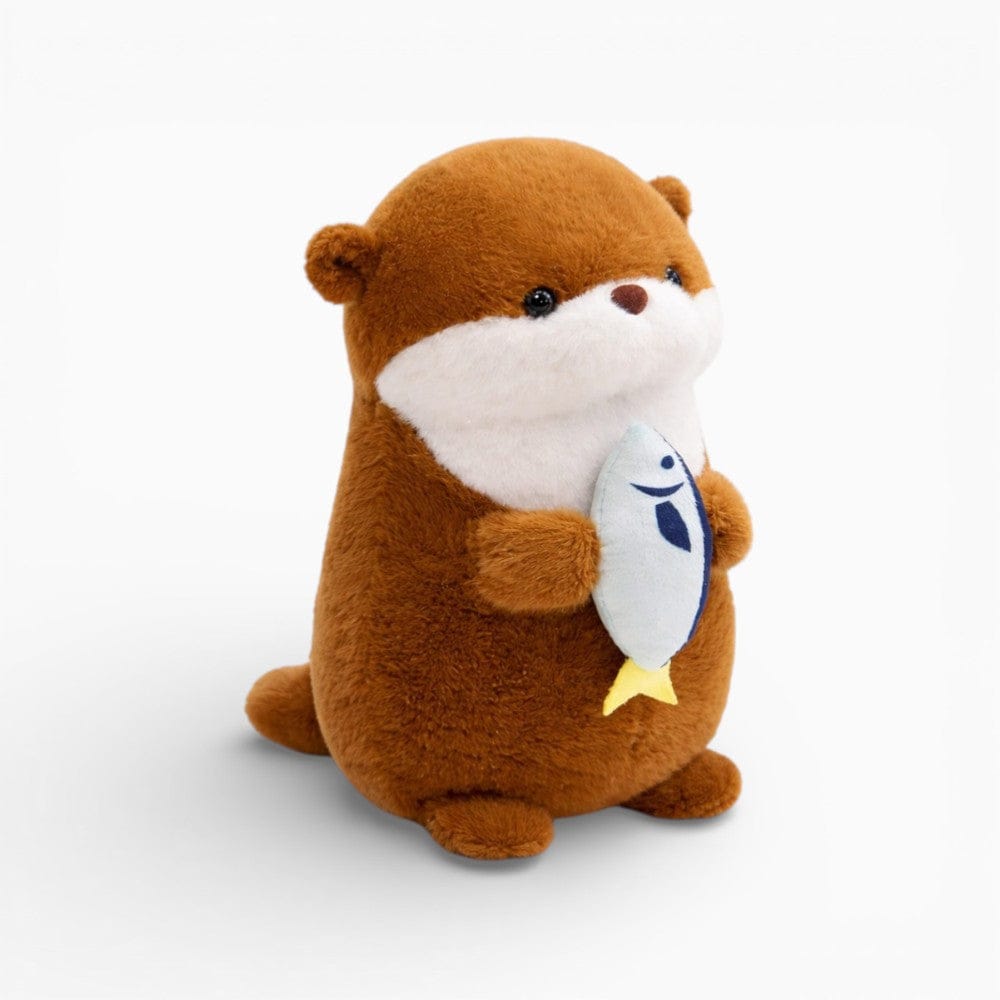 Pluschtierland Kleiner Otter Kuscheltier mit Fisch in den Pfoten Kleiner Otter Kuscheltier mit Fisch in den Pfoten