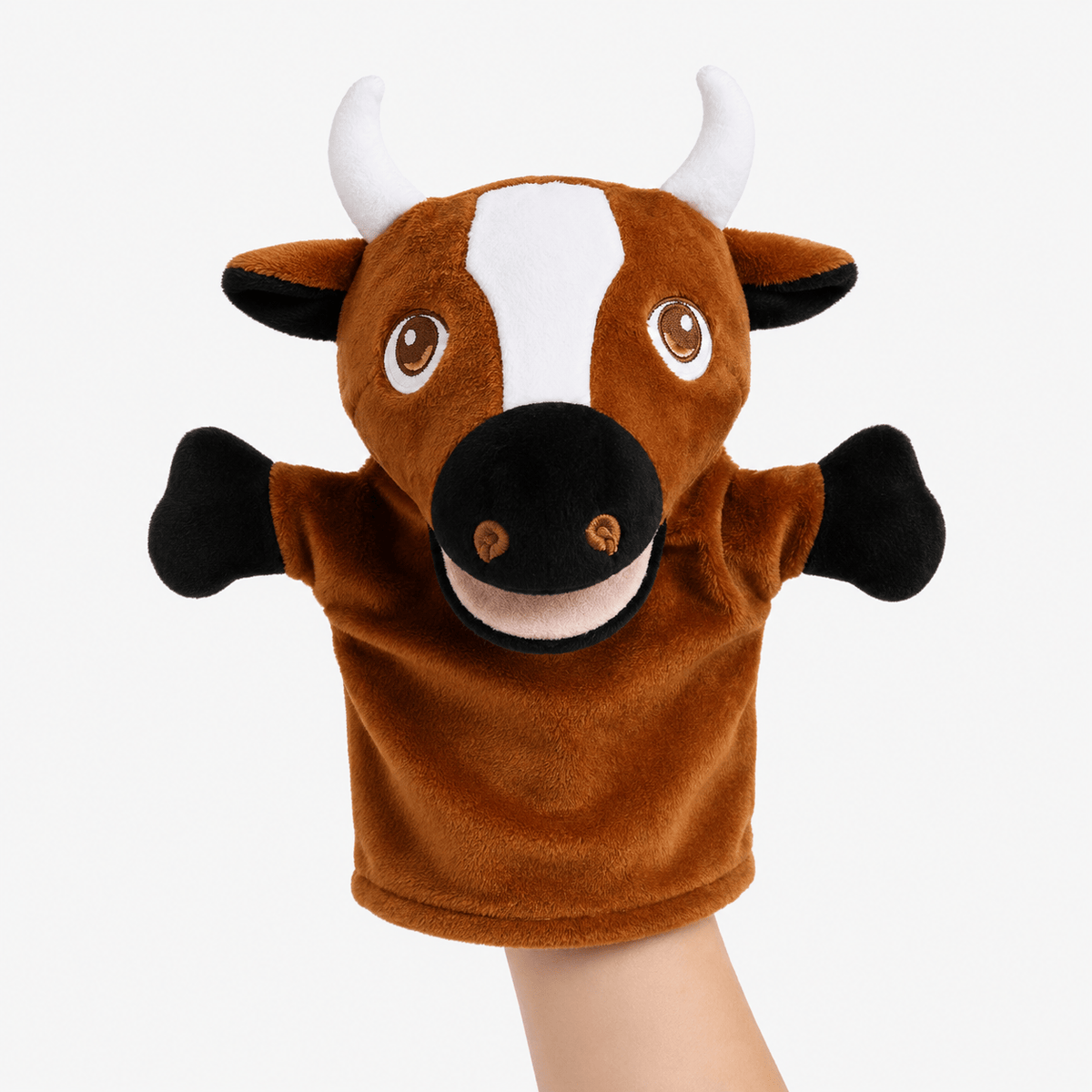 Pluschtierland Kuh Kuscheltier Handpuppe aus Plüsch Kuh Kuscheltier Handpuppe aus Plüsch