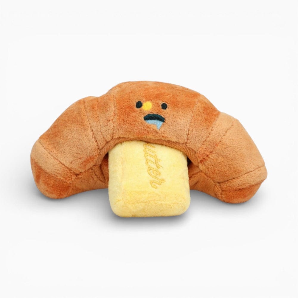 Pluschtierland Kuscheliges Croissant-Hundespielzeug mit Quietschfunktion Kuscheliges Croissant-Hundespielzeug mit Quietschfunktion