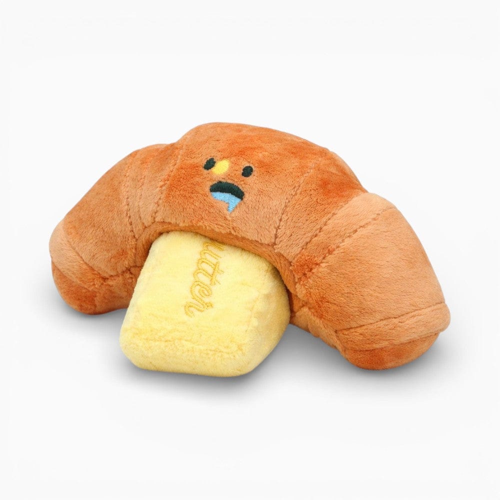 Pluschtierland Kuscheliges Croissant-Hundespielzeug mit Quietschfunktion Kuscheliges Croissant-Hundespielzeug mit Quietschfunktion