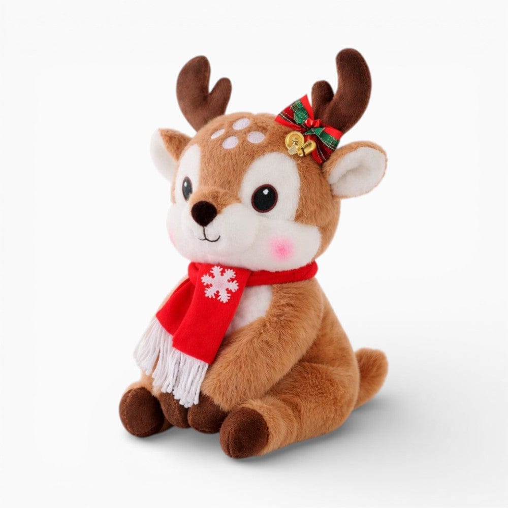 Pluschtierland Kuscheliges Rentier-Plüschtier mit Weihnachtsschal Kuscheliges Rentier-Plüschtier mit Weihnachtsschal