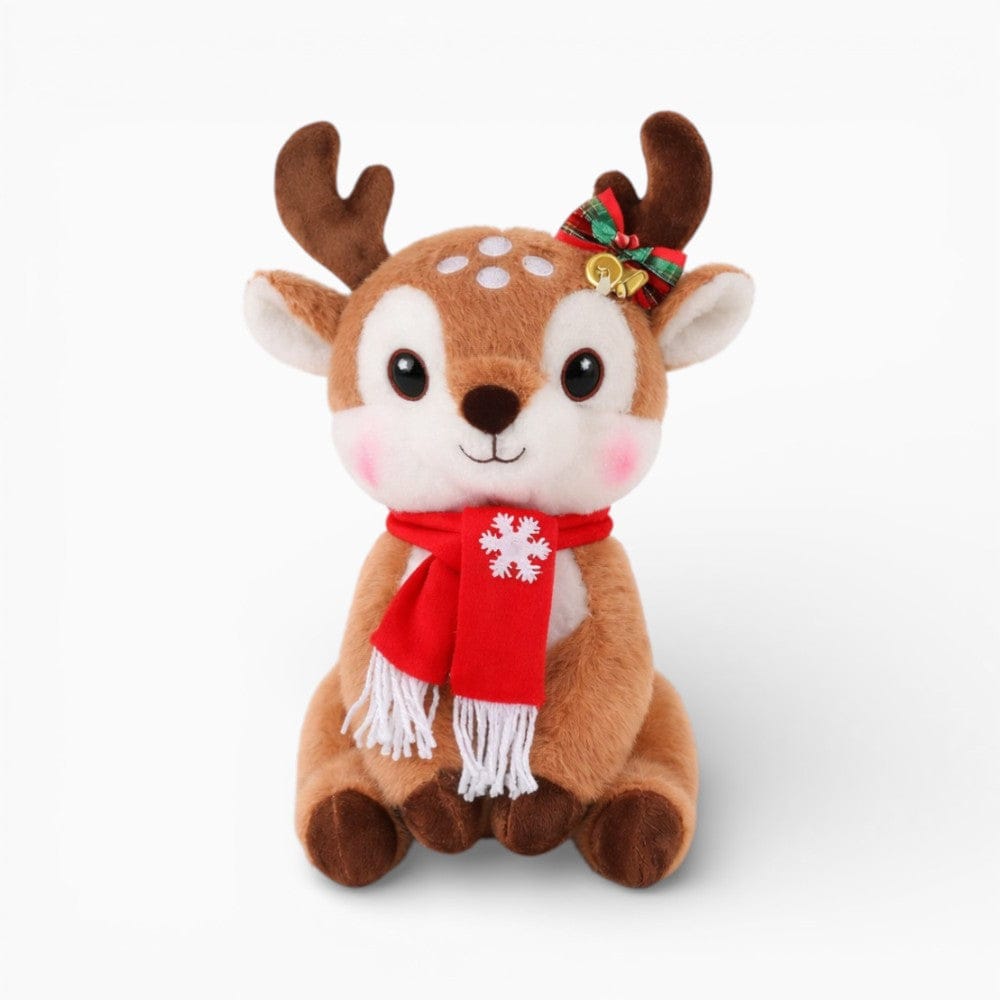 Pluschtierland Kuscheliges Rentier-Plüschtier mit Weihnachtsschal Kuscheliges Rentier-Plüschtier mit Weihnachtsschal