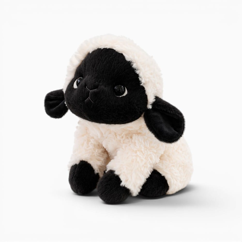 Pluschtierland Lamm Kuscheltier Schwarz Weiß Lamm Kuscheltier Schwarz Weiß