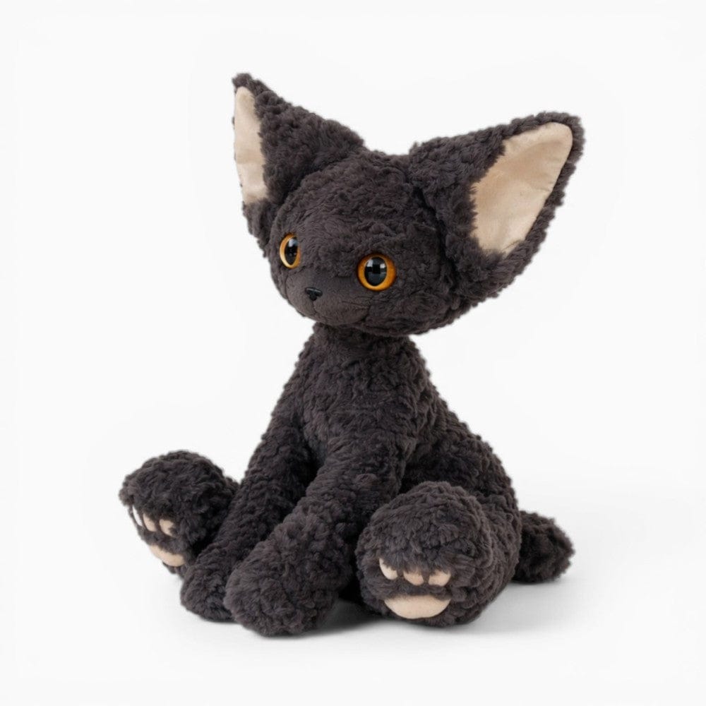 Pluschtierland Lockiges schwarzes Katze Kuscheltier Lockiges schwarzes Katze Kuscheltier