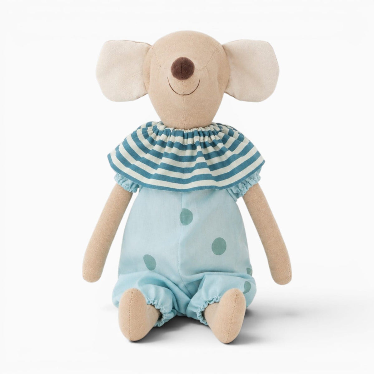 Pluschtierland Maus-Plüschtier mit blauem Strampler Maus-Plüschtier mit blauem Strampler