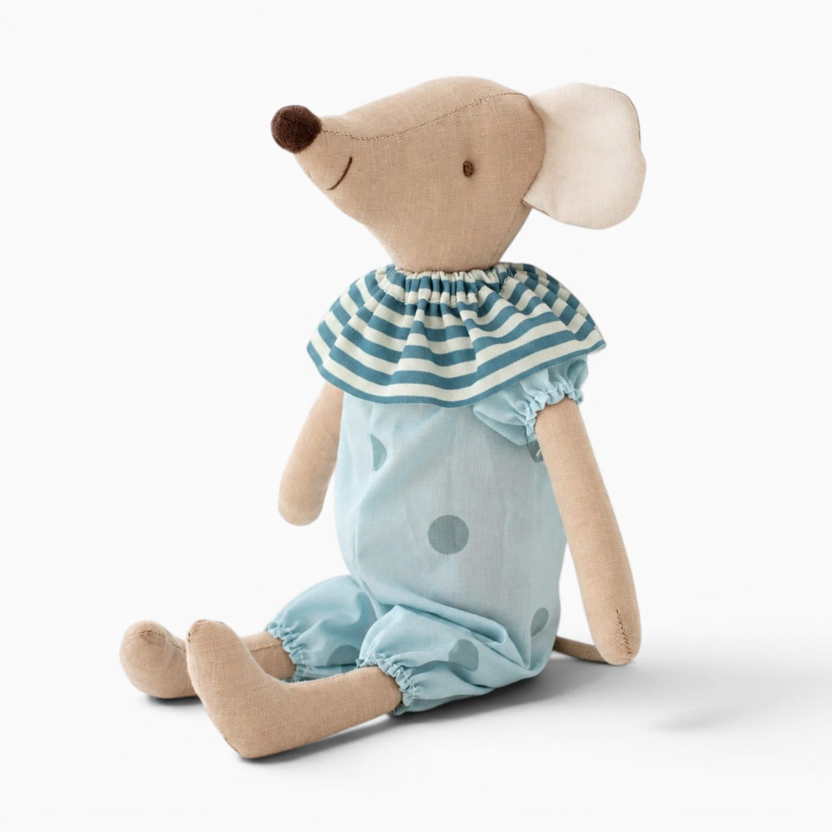 Pluschtierland Maus-Plüschtier mit blauem Strampler Maus-Plüschtier mit blauem Strampler