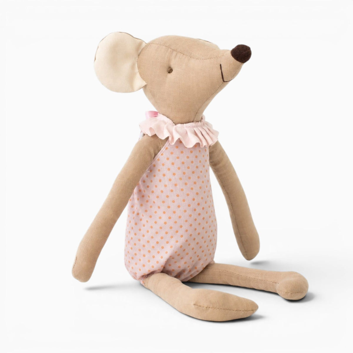 Pluschtierland Maus-Plüschtier mit rosa Strampler Maus-Plüschtier mit rosa Strampler