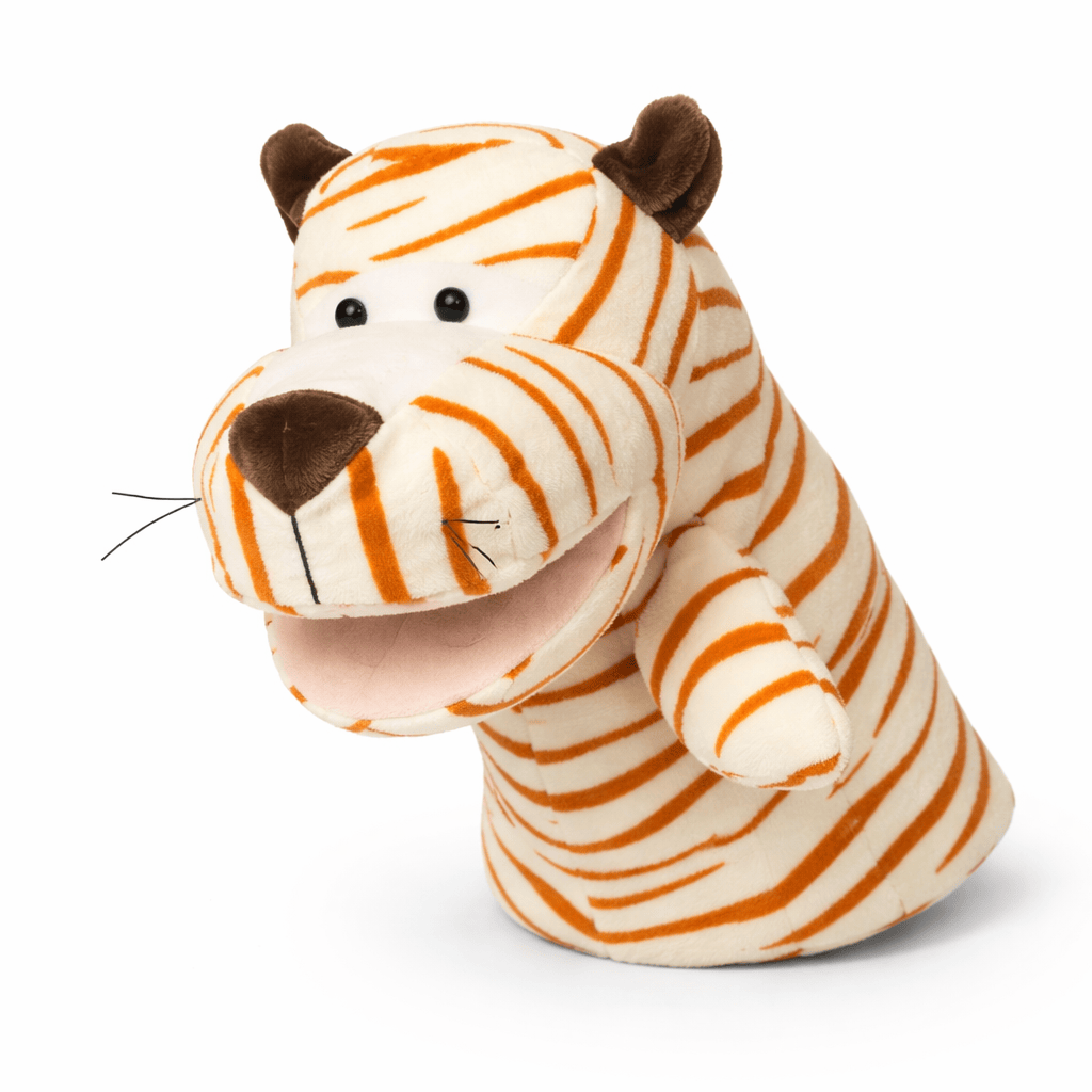 Pluschtierland Niedliche Tiger-Handpuppe Kuscheltier für Kinder Niedliche Tiger-Handpuppe Kuscheltier für Kinder
