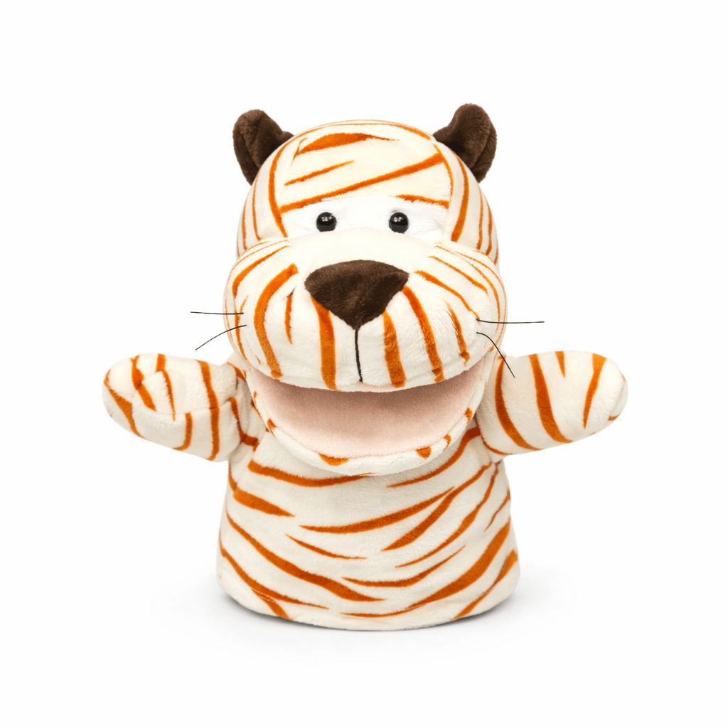 Pluschtierland Niedliche Tiger-Handpuppe Kuscheltier für Kinder Niedliche Tiger-Handpuppe Kuscheltier für Kinder