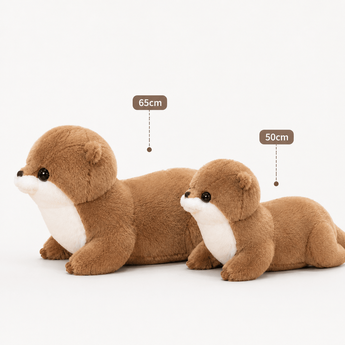 Pluschtierland Niedliches braunes Otter-Kuscheltier mit weißem Bauch Niedliches braunes Otter-Kuscheltier mit weißem Bauch