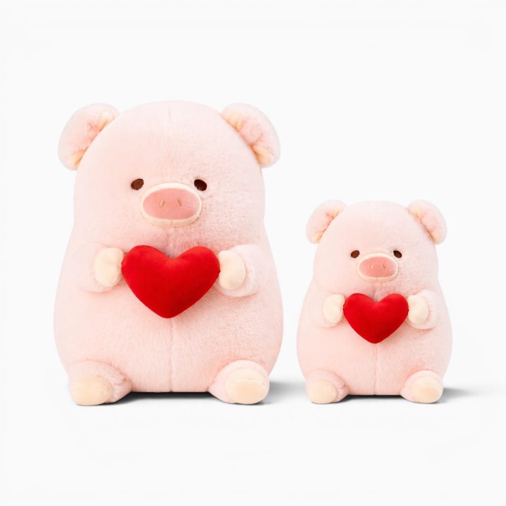 Pluschtierland Niedliches Rosa Schwein Kuscheltier mit Herz Niedliches Rosa Schwein Kuscheltier mit Herz