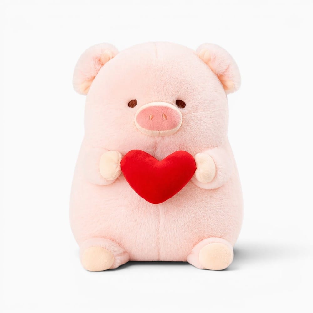 Pluschtierland Niedliches Rosa Schwein Kuscheltier mit Herz Niedliches Rosa Schwein Kuscheltier mit Herz