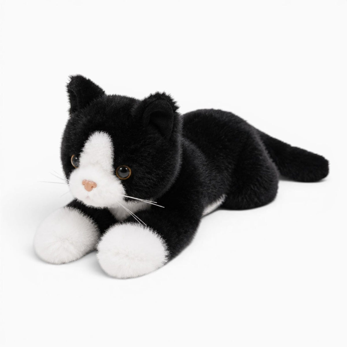 Pluschtierland Niedliches Schwarz-Weißes Katzen-Kuscheltier Niedliches Schwarz-Weißes Katzen-Kuscheltier