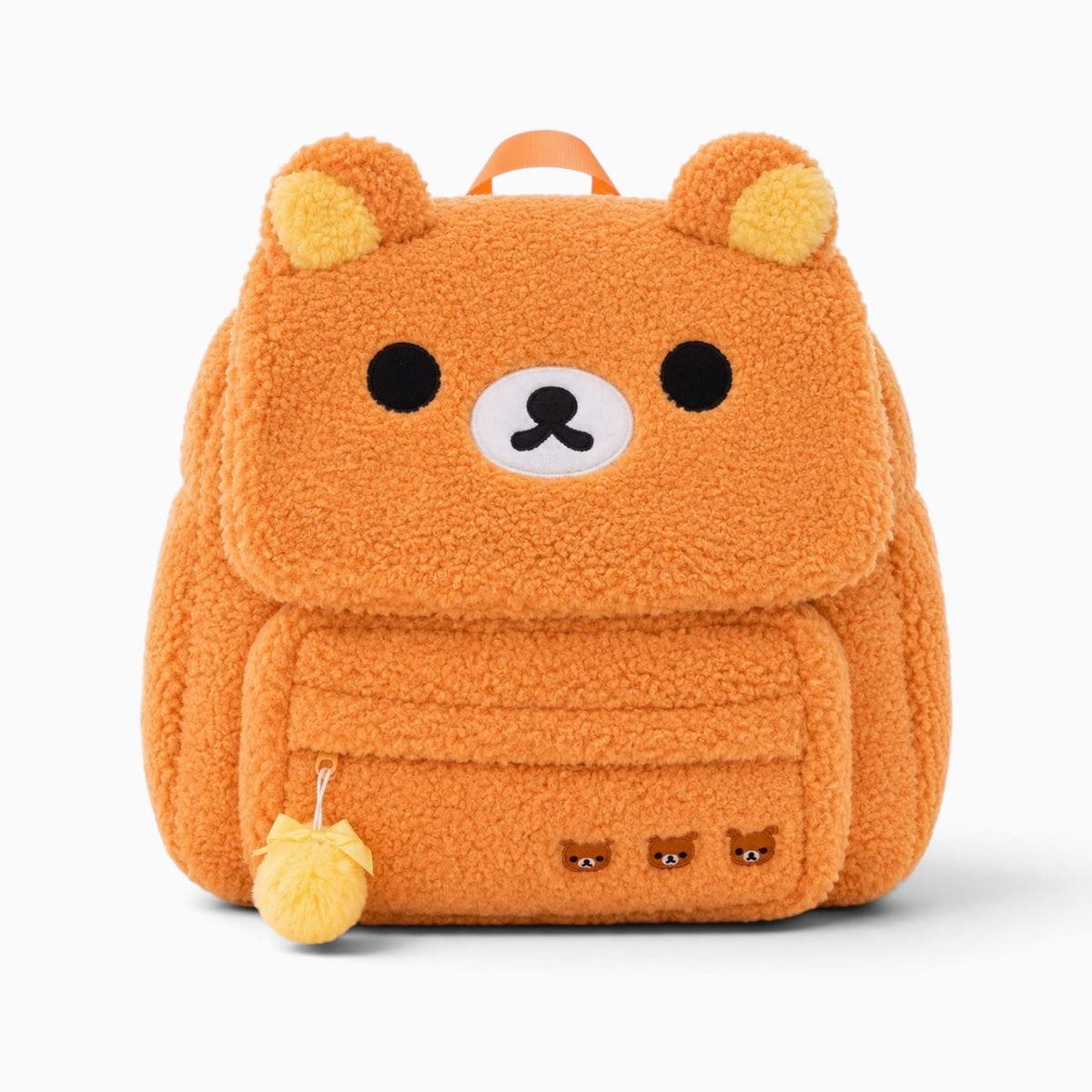 Pluschtierland Orangefarbener Plüsch-Rucksack mit Bärenmotiv Orangefarbener Plüsch-Rucksack mit Bärenmotiv