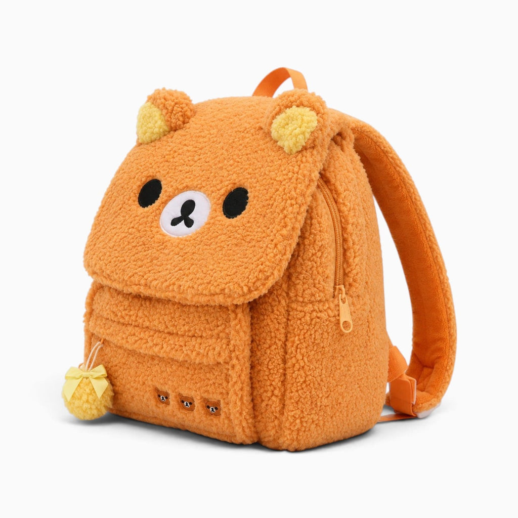Pluschtierland Orangefarbener Plüsch-Rucksack mit Bärenmotiv Orangefarbener Plüsch-Rucksack mit Bärenmotiv