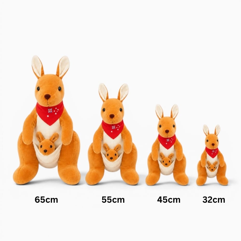 Pluschtierland Orangefarbenes Känguru Kuscheltier Mit Baby Orangefarbenes Känguru Kuscheltier Mit Baby