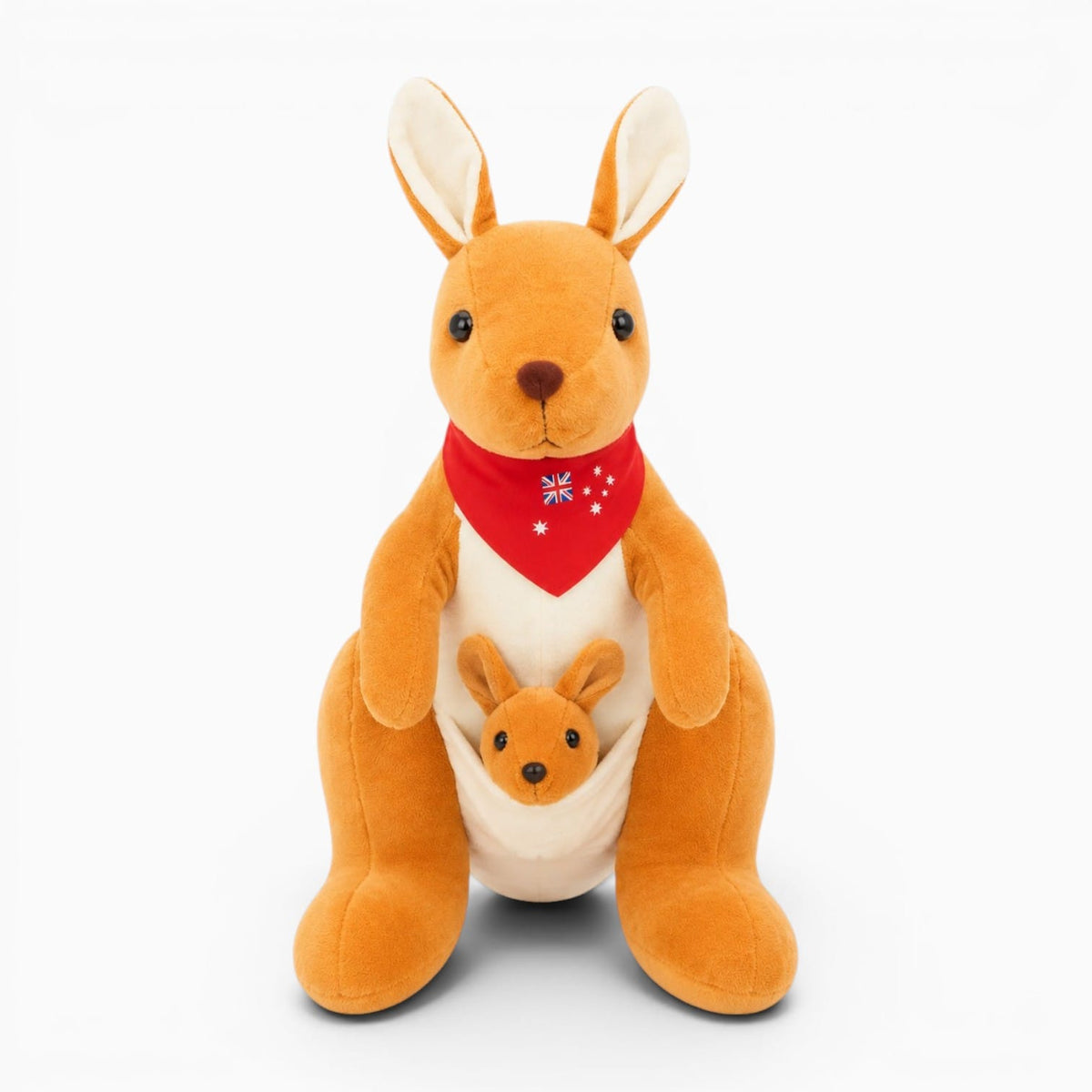 Pluschtierland Orangefarbenes Känguru Kuscheltier Mit Baby Orangefarbenes Känguru Kuscheltier Mit Baby
