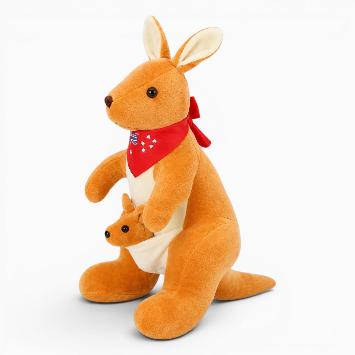 Pluschtierland Orangefarbenes Känguru Kuscheltier Mit Baby Orangefarbenes Känguru Kuscheltier Mit Baby