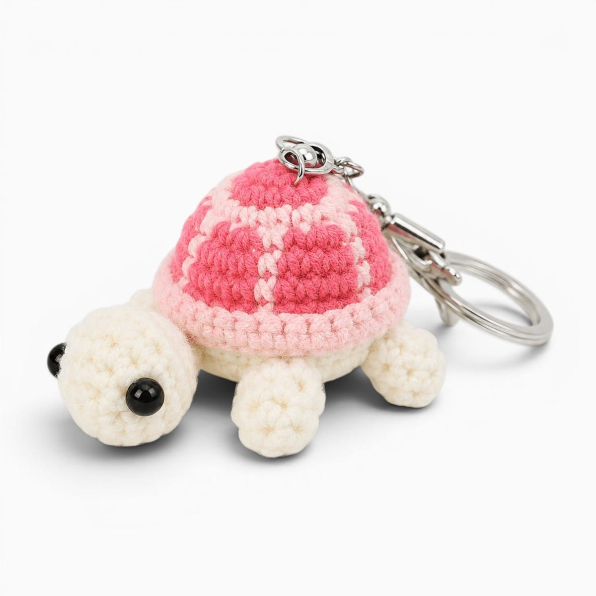 Pluschtierland Rosa gehäkelter Schildkröten Schlüsselanhänger Rosa gehäkelter Schildkröten Schlüsselanhänger
