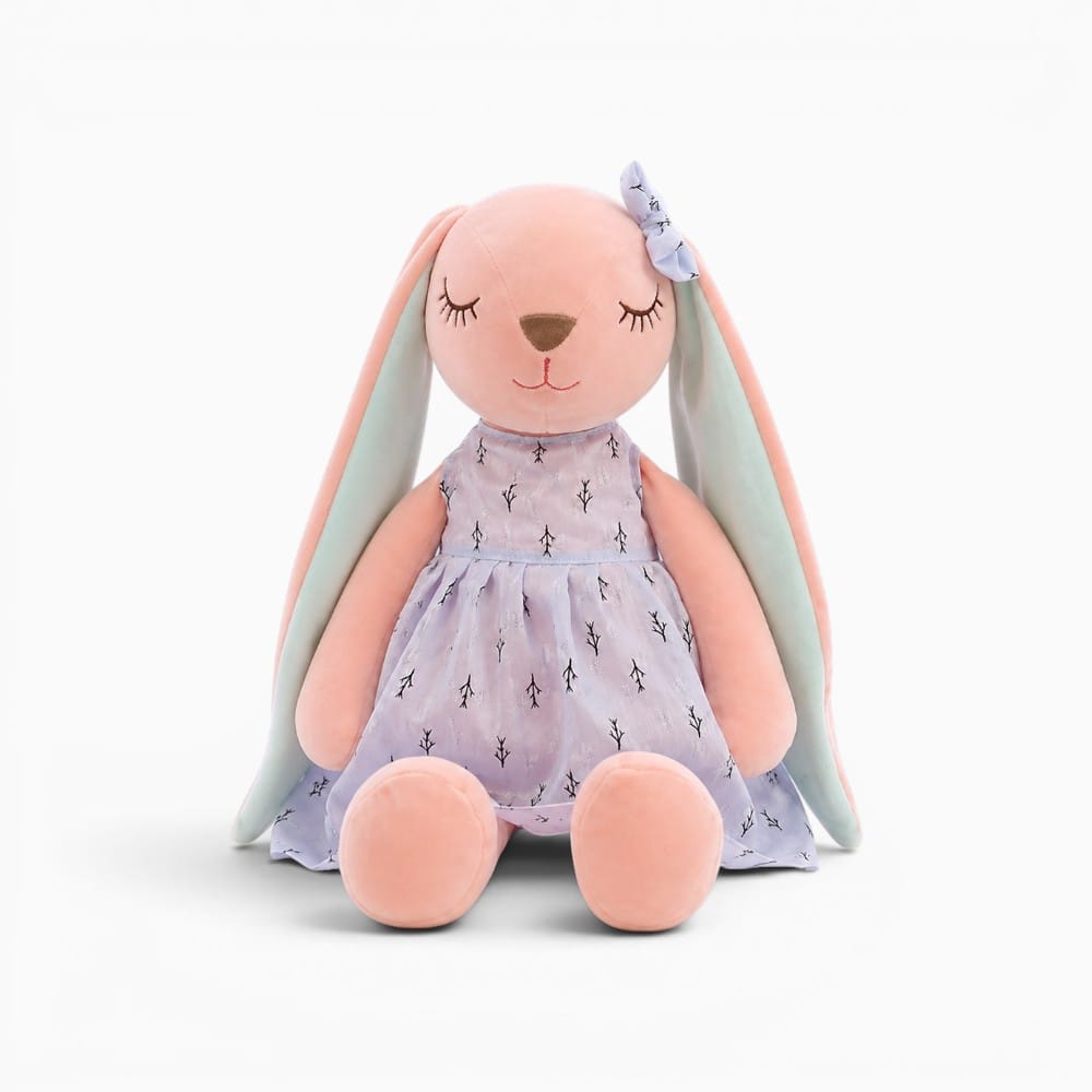 Pluschtierland Rosa Hasen Kuscheltier mit Lila Kleid Rosa Hasen Kuscheltier mit Lila Kleid