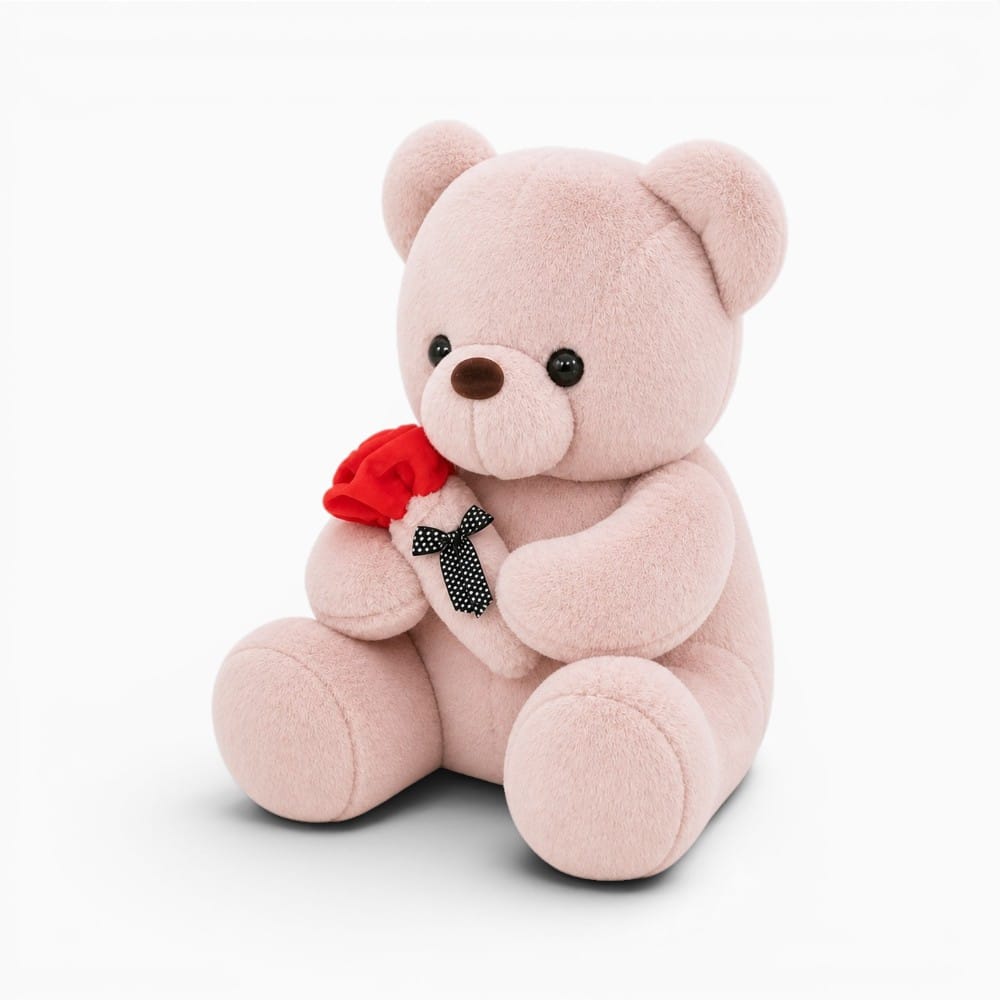 Pluschtierland Rosa Teddybär Plüschtier mit Rose Rosa Teddybär Plüschtier mit Rose