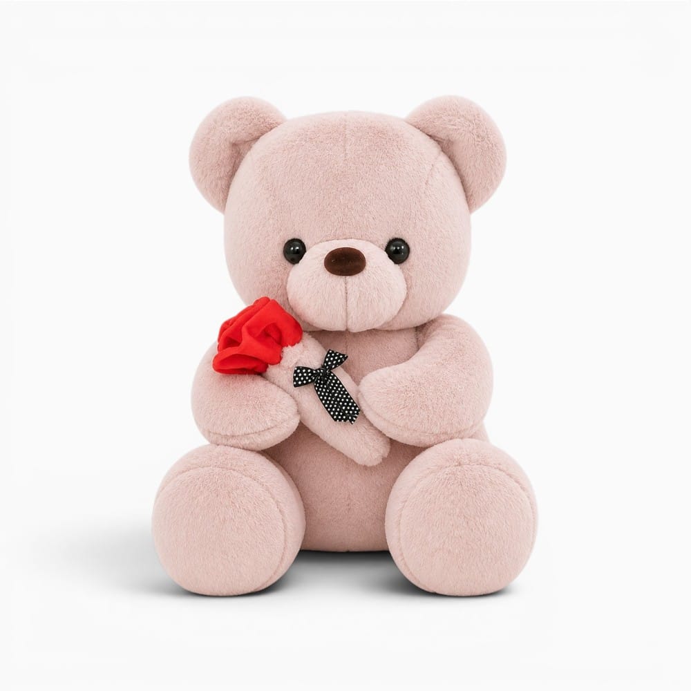 Pluschtierland Rosa Teddybär Plüschtier mit Rose Rosa Teddybär Plüschtier mit Rose