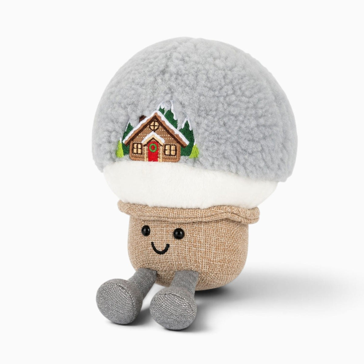 Pluschtierland Schneekugel-Kuscheltier mit Winterhaus Schneekugel-Kuscheltier mit Winterhaus