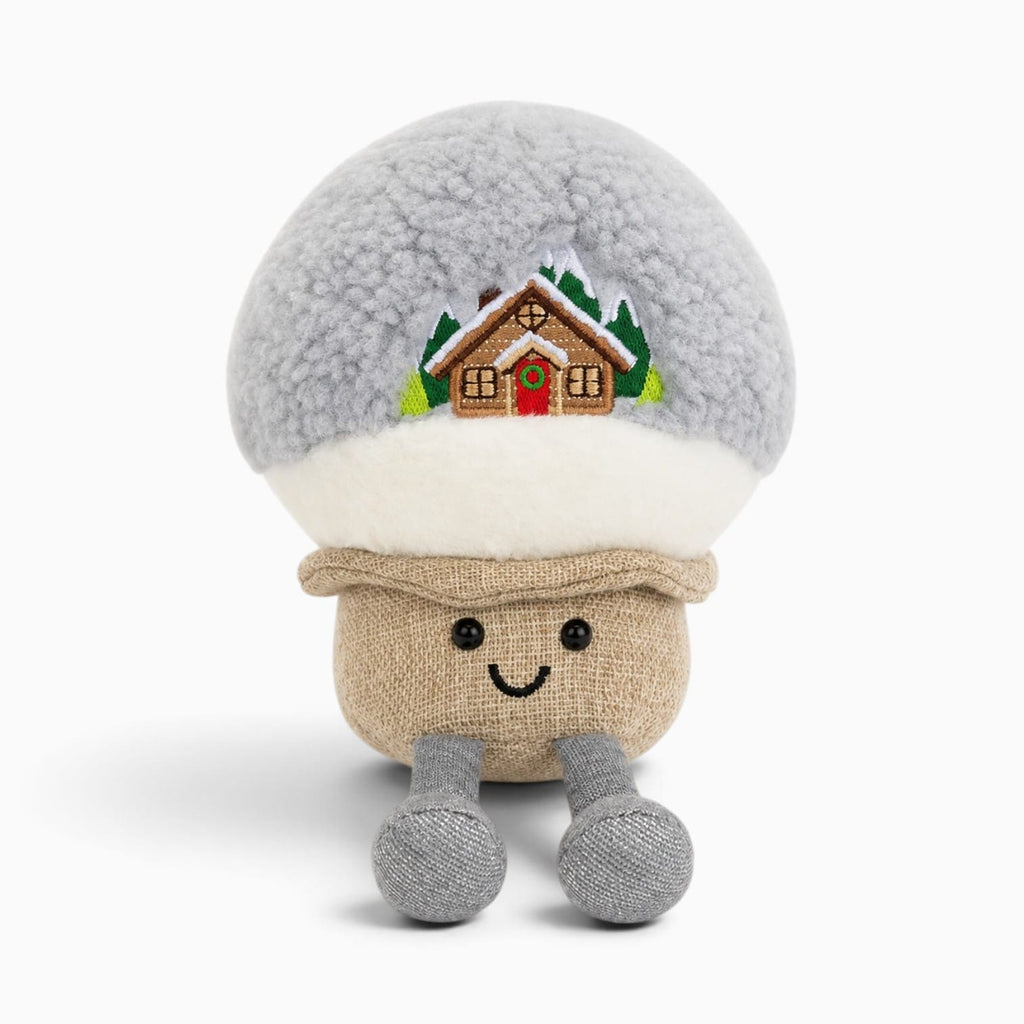 Pluschtierland Schneekugel-Kuscheltier mit Winterhaus Schneekugel-Kuscheltier mit Winterhaus