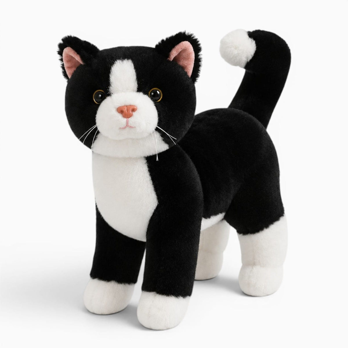 Pluschtierland Schwarz-weißes Katzen Kuscheltier Schwarz-weißes Katzen Kuscheltier