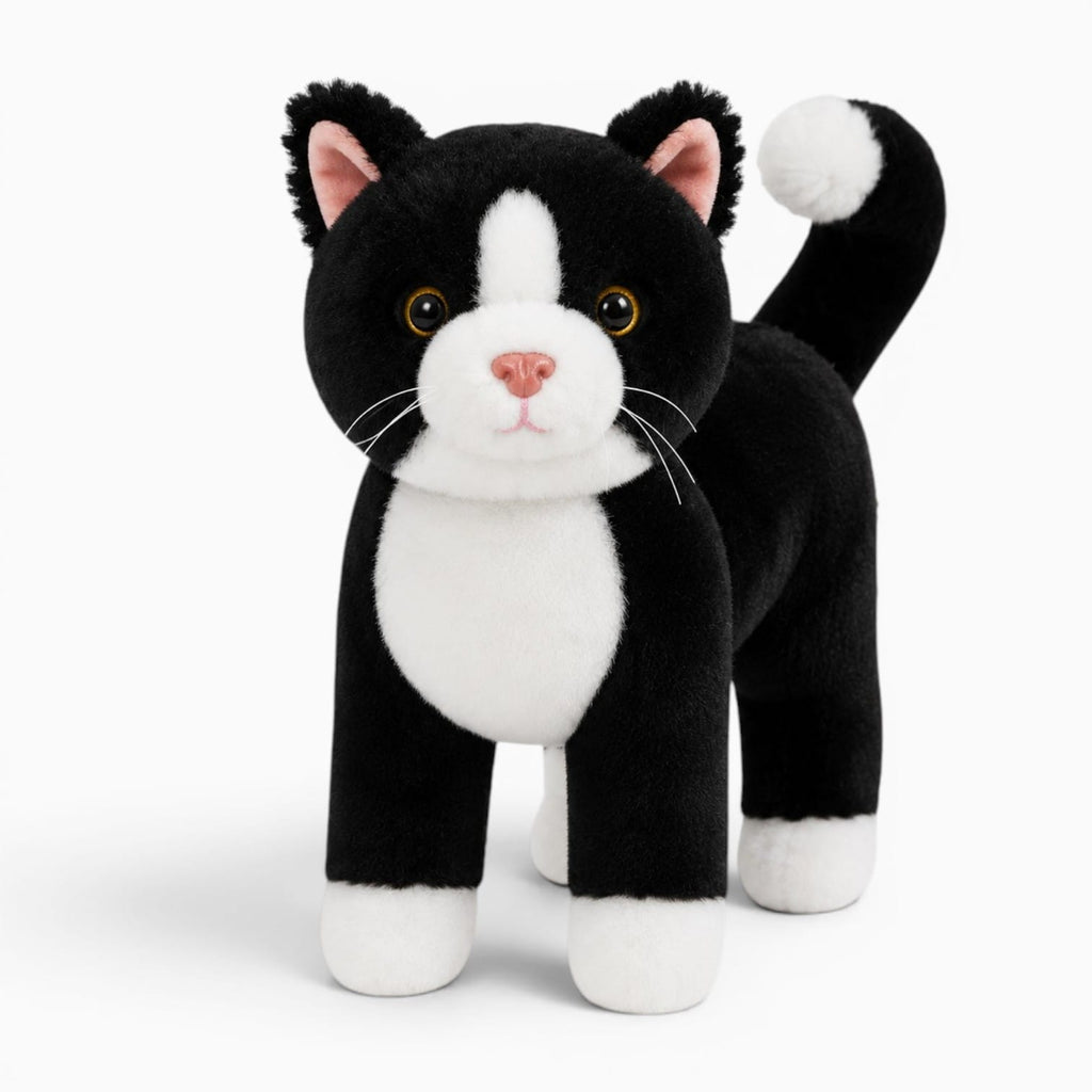 Pluschtierland Schwarz-weißes Katzen Kuscheltier Schwarz-weißes Katzen Kuscheltier