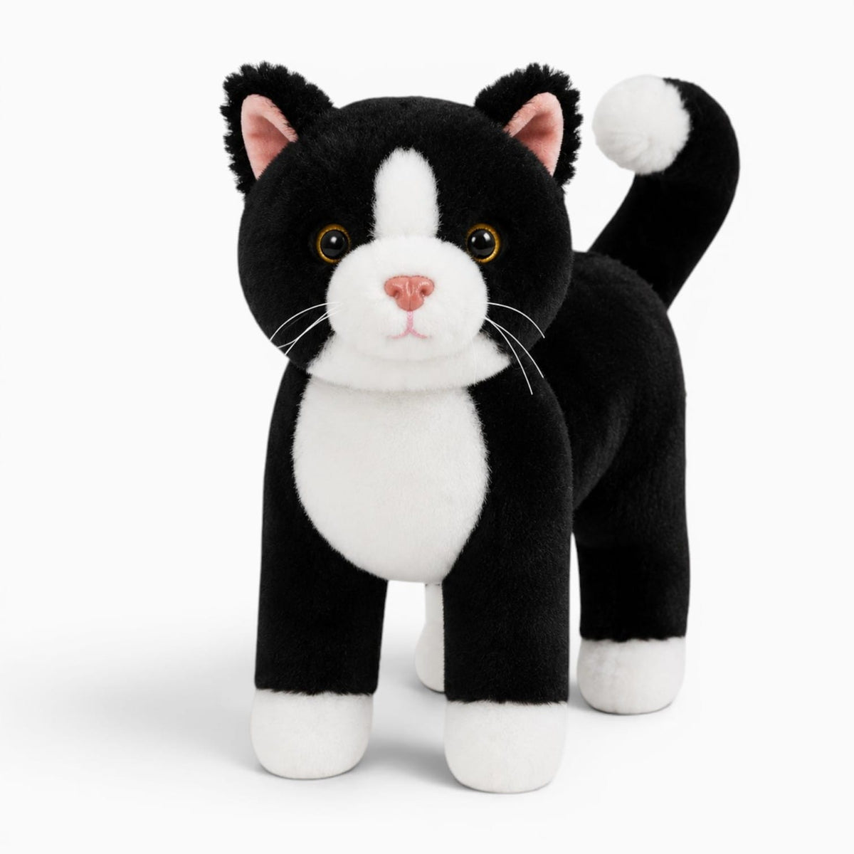 Pluschtierland Schwarz-weißes Katzen Kuscheltier Schwarz-weißes Katzen Kuscheltier