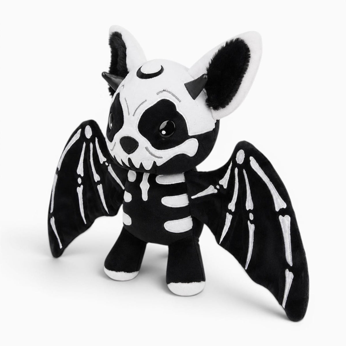 Pluschtierland Schwarz-weißes Skelett-Fledermaus-Kuscheltier Schwarz-weißes Skelett-Fledermaus-Kuscheltier