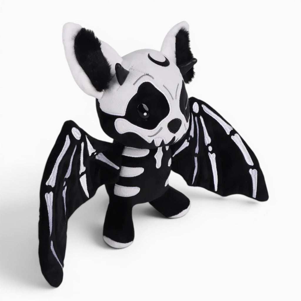 Pluschtierland Schwarz-weißes Skelett-Fledermaus-Kuscheltier Schwarz-weißes Skelett-Fledermaus-Kuscheltier