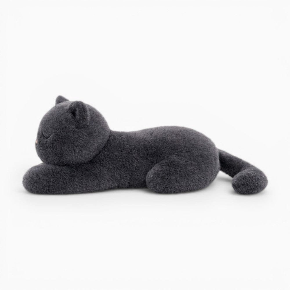 Pluschtierland Schwarzes Katze Kuscheltier weiches liegendes Schwarzes Katze Kuscheltier weiches liegendes