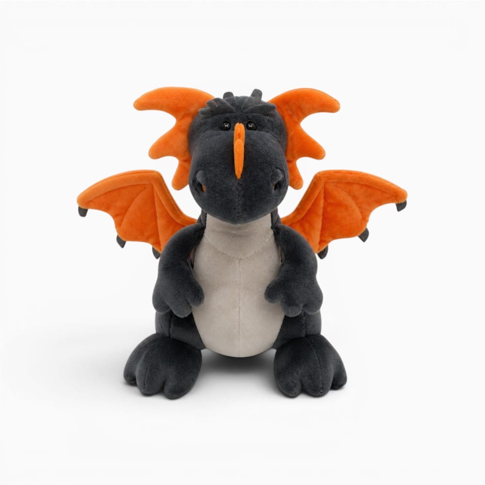 Pluschtierland Schwarzes Und Oranges Drachen Kuscheltier Schwarzes Und Oranges Drachen Kuscheltier