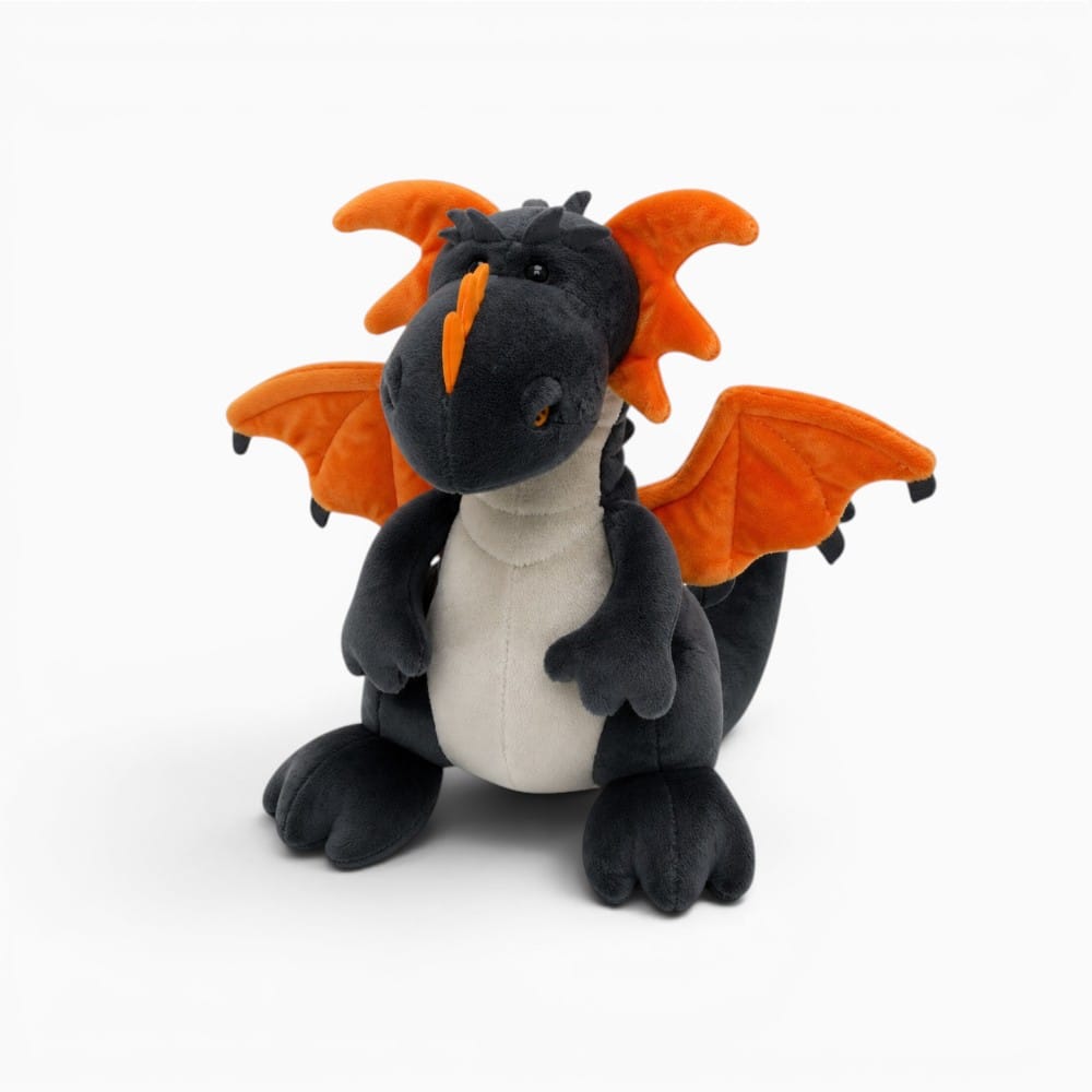 Pluschtierland Schwarzes Und Oranges Drachen Kuscheltier Schwarzes Und Oranges Drachen Kuscheltier