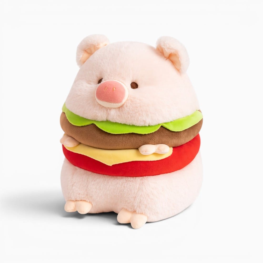 Pluschtierland Schwein Kuscheltier Rosa Burger Schwein Kuscheltier Rosa Burger