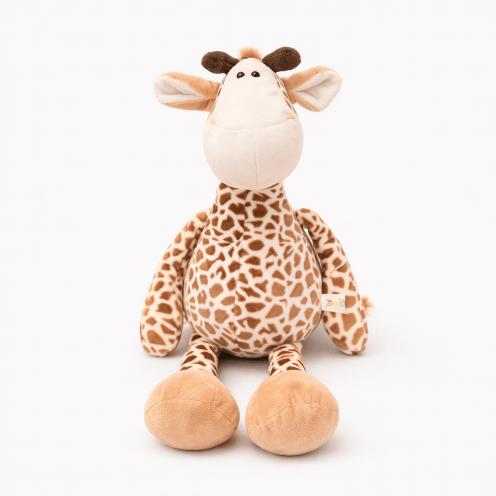 Pluschtierland Sitzendes Giraffen Kuscheltier mit großen Hufen Sitzendes Giraffen Kuscheltier mit großen Hufen