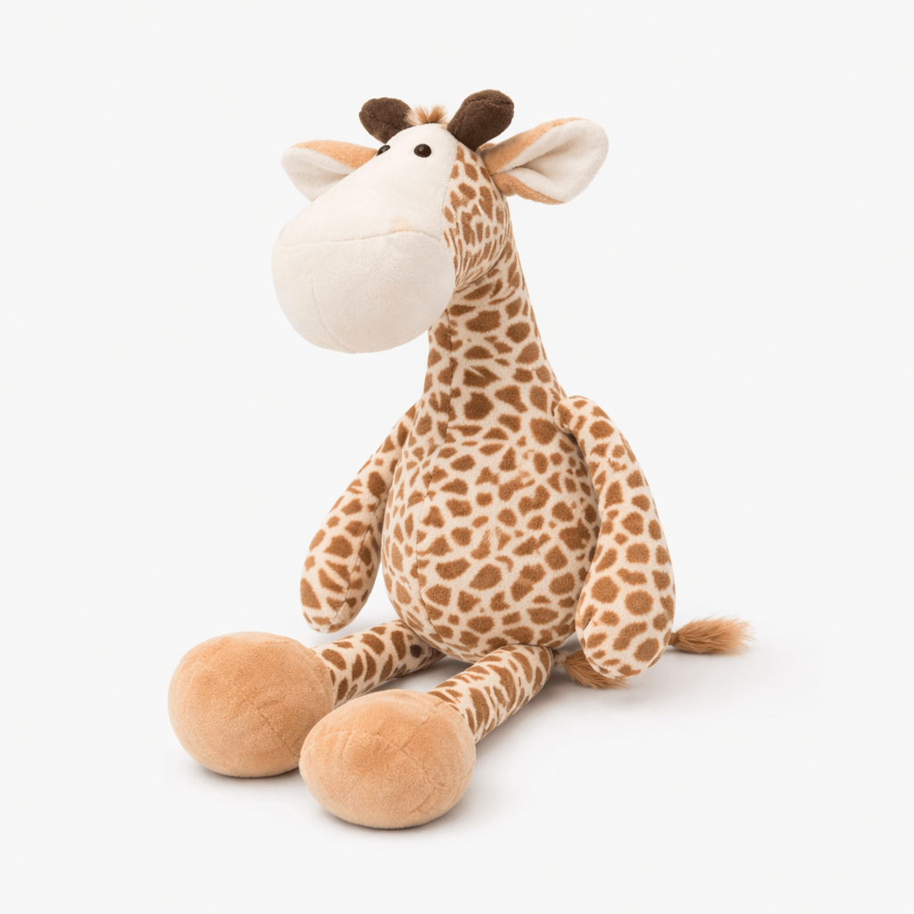 Pluschtierland Sitzendes Giraffen Kuscheltier mit großen Hufen Sitzendes Giraffen Kuscheltier mit großen Hufen