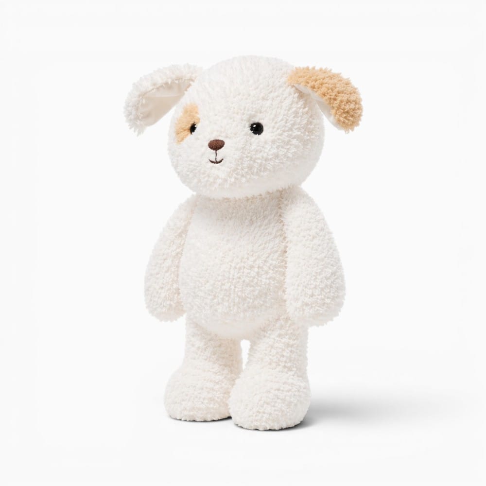 Pluschtierland Weiß Beige Hund Kuscheltier Weiß Beige Hund Kuscheltier