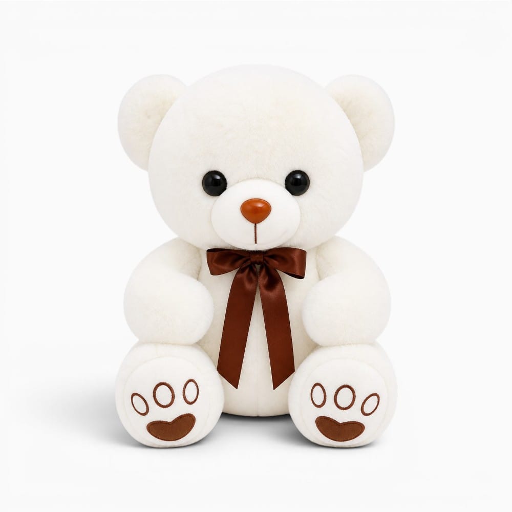 Pluschtierland Weiß Teddybär Plüschtier mit Schleife Weiß Teddybär Plüschtier mit Schleife