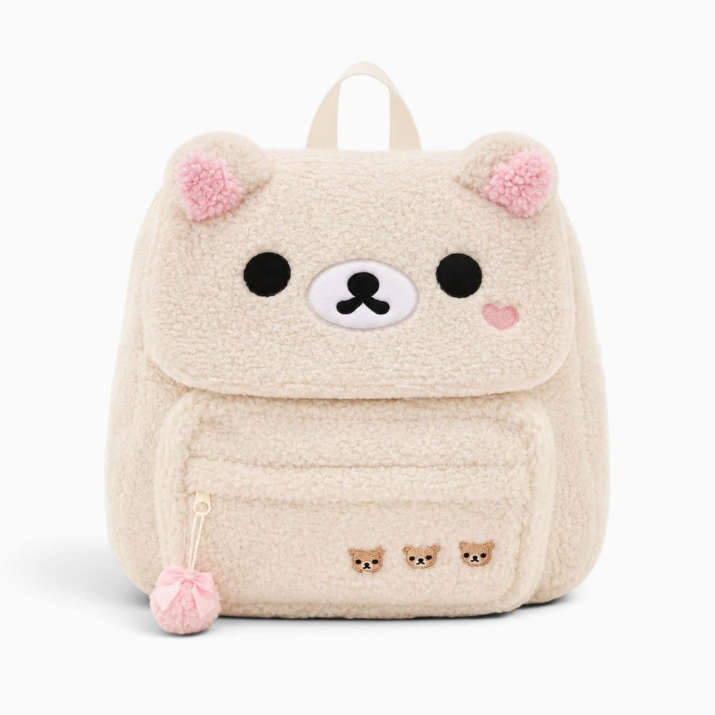 Pluschtierland Weißer Plüsch-Rucksack mit Bärenmotiv Weißer Plüsch-Rucksack mit Bärenmotiv