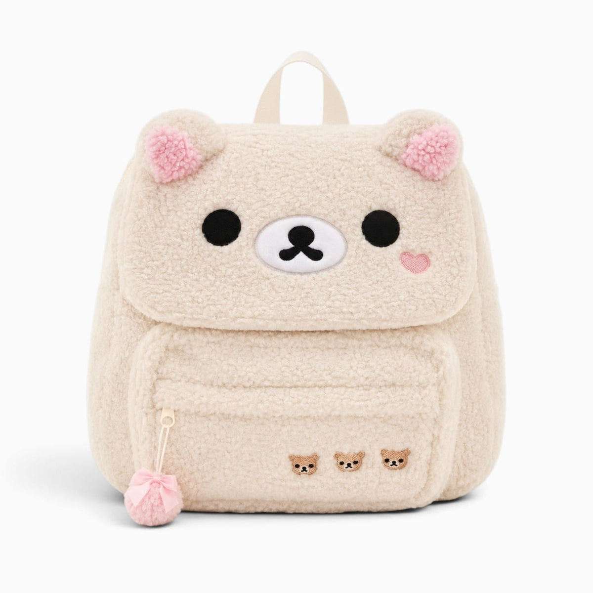 Pluschtierland Weißer Plüsch-Rucksack mit Bärenmotiv Weißer Plüsch-Rucksack mit Bärenmotiv