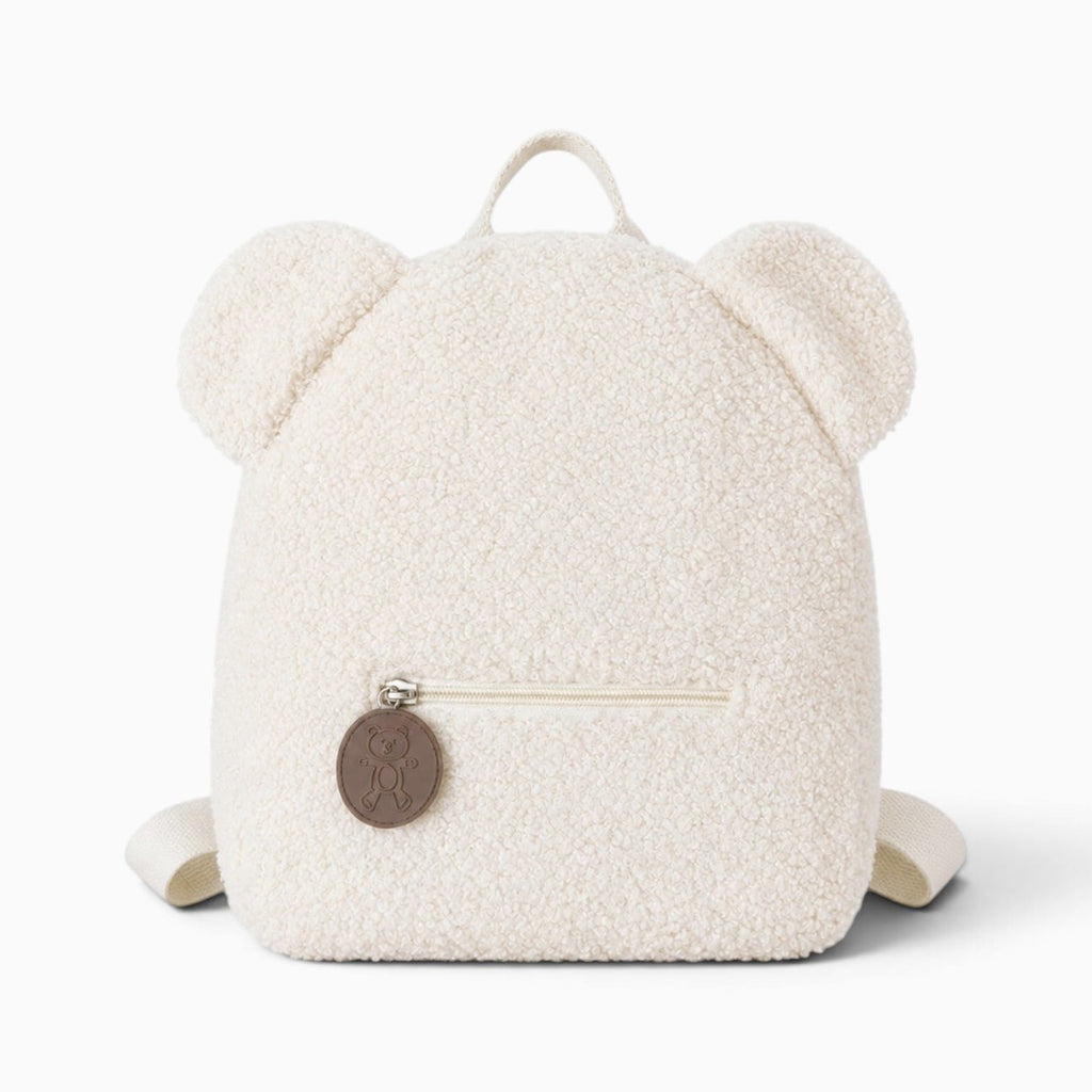 Pluschtierland Weißer Plüsch-Rucksack mit Bärenohren Weißer Plüsch-Rucksack mit Bärenohren